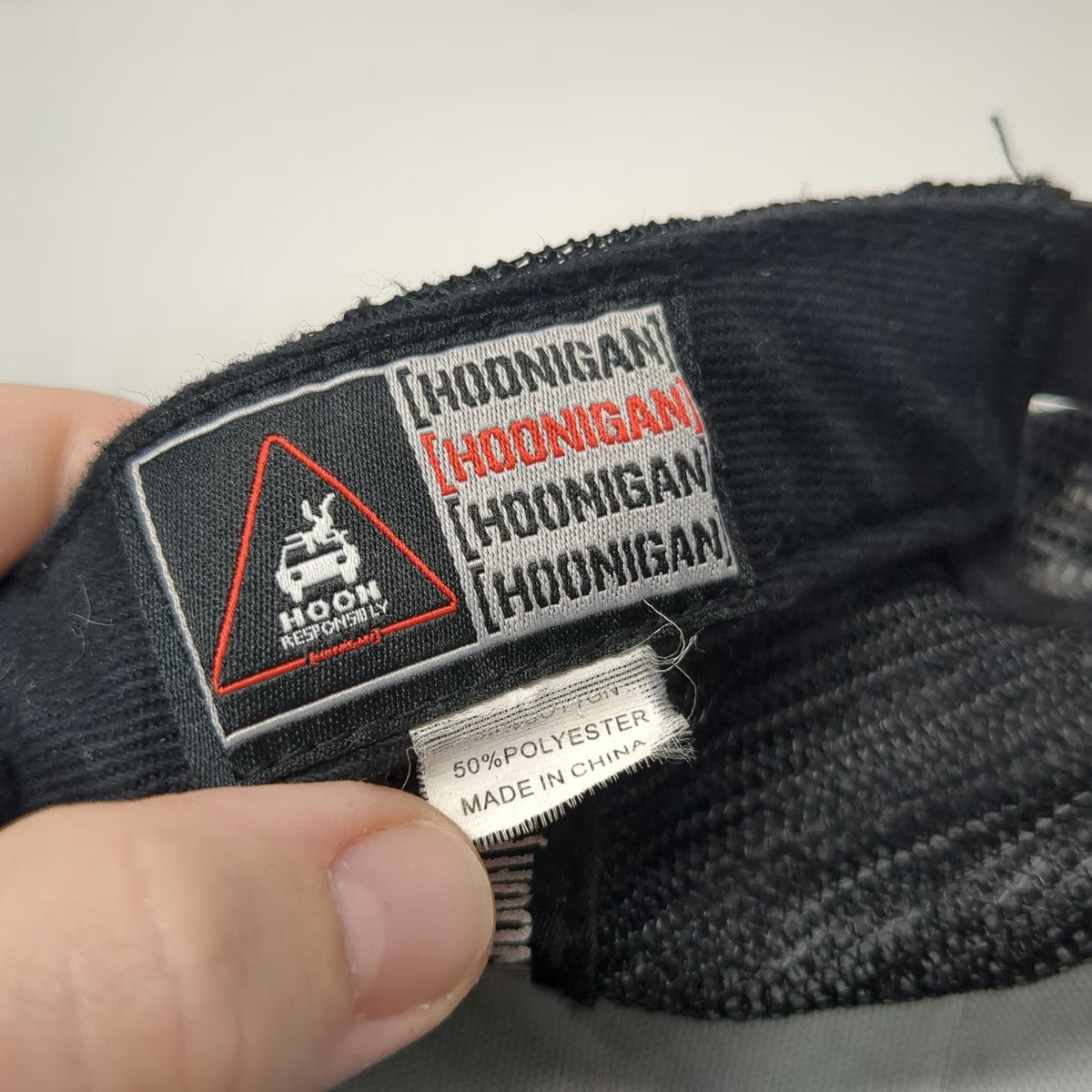 Hoonigan Trucker Hat Black One Size Mesh Back Snapback Logo Patch Racing Car
