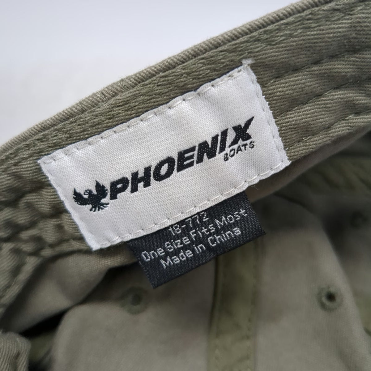 Phoenix Boats Baseball Cap Green One Size Leather Patch Slideback Adjustable Hat