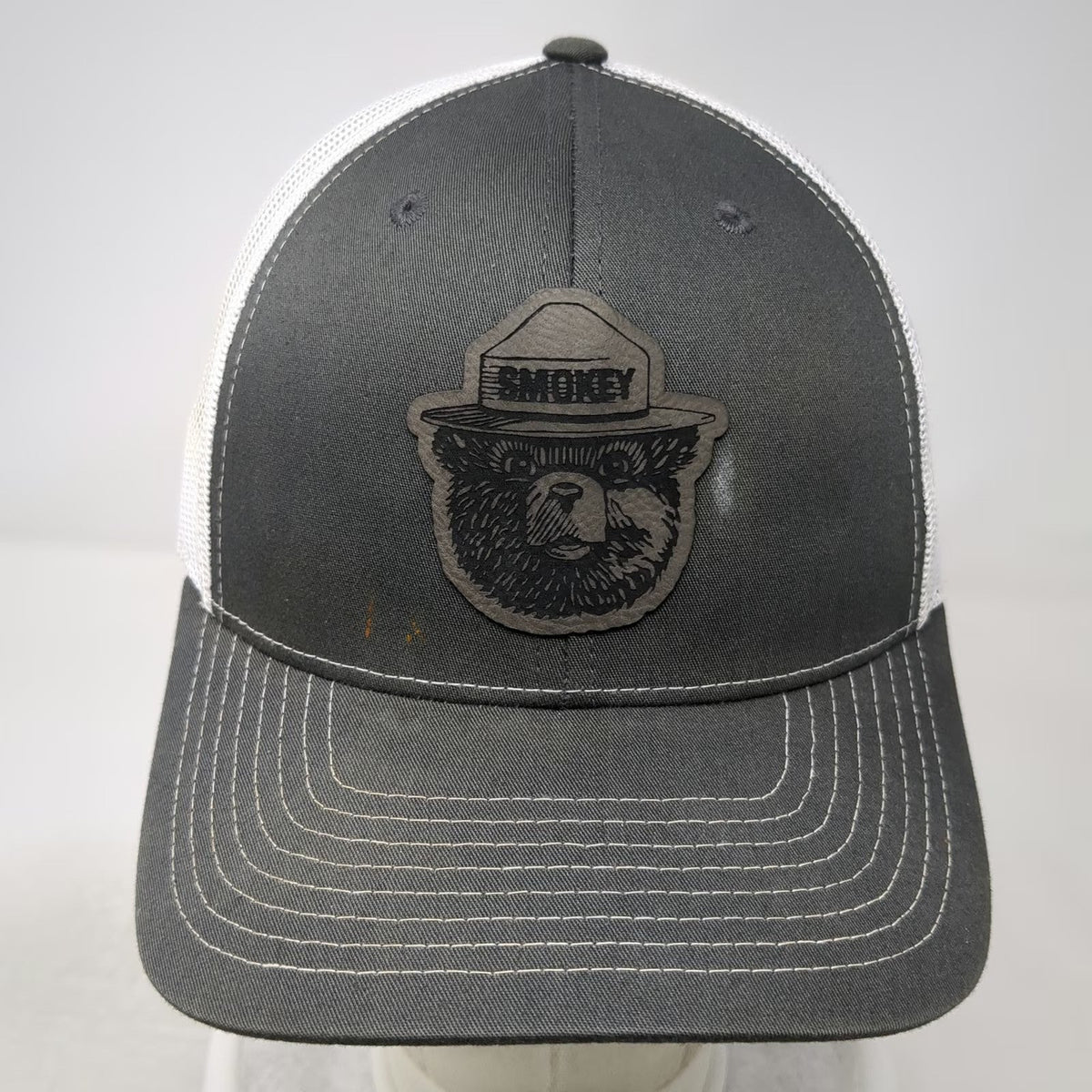 Richardson Trucker Hat Gray One Size Smokey Bear Only You Forest Fire Mesh Back