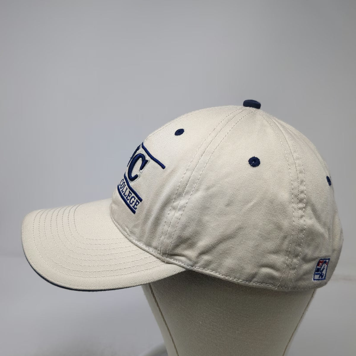 Whitman College NCAA The Game Cap Beige Blue One Size Slideback WC Logo Hat