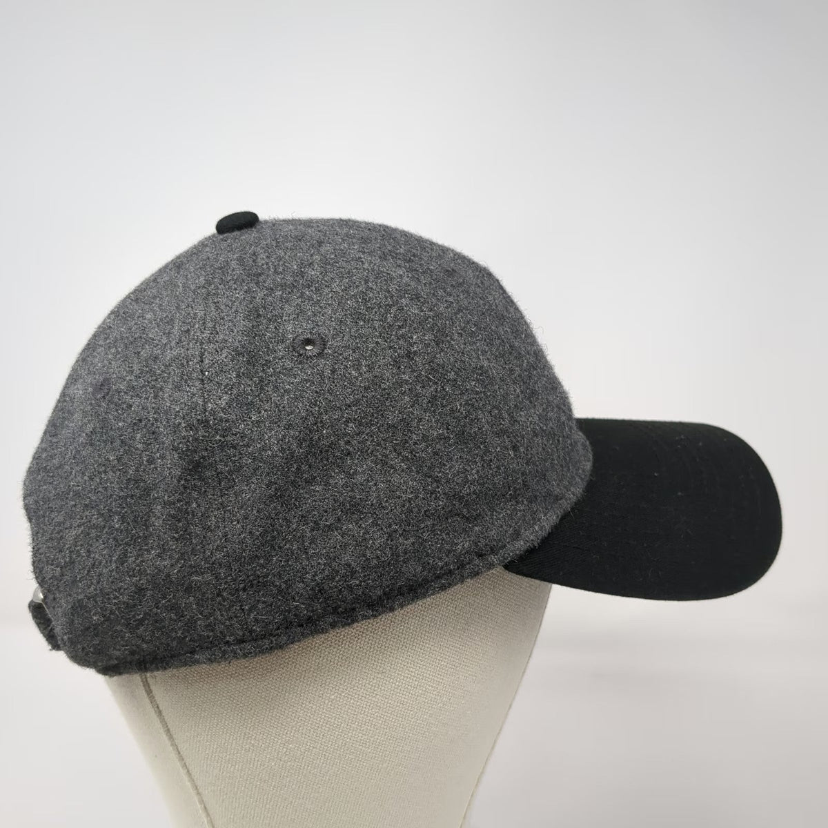 New Era Baseball Cap Gray Black One Size Wool Crown Embroidered CI Hat Slideback