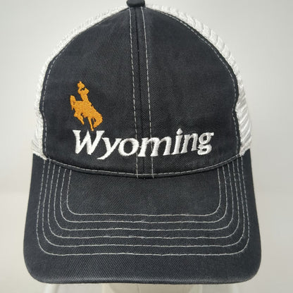J Hats Trucker Hat Black White One Size Wyoming Bucking Horse Mesh Snapback