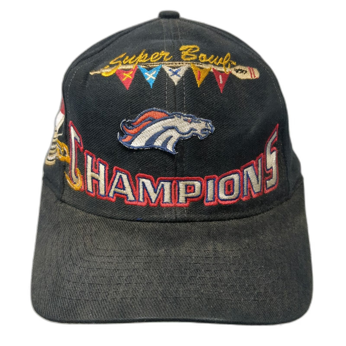 Denver Broncos NFL Logo Athletic Snapback Black Super Bowl XXXII Champs Vintage