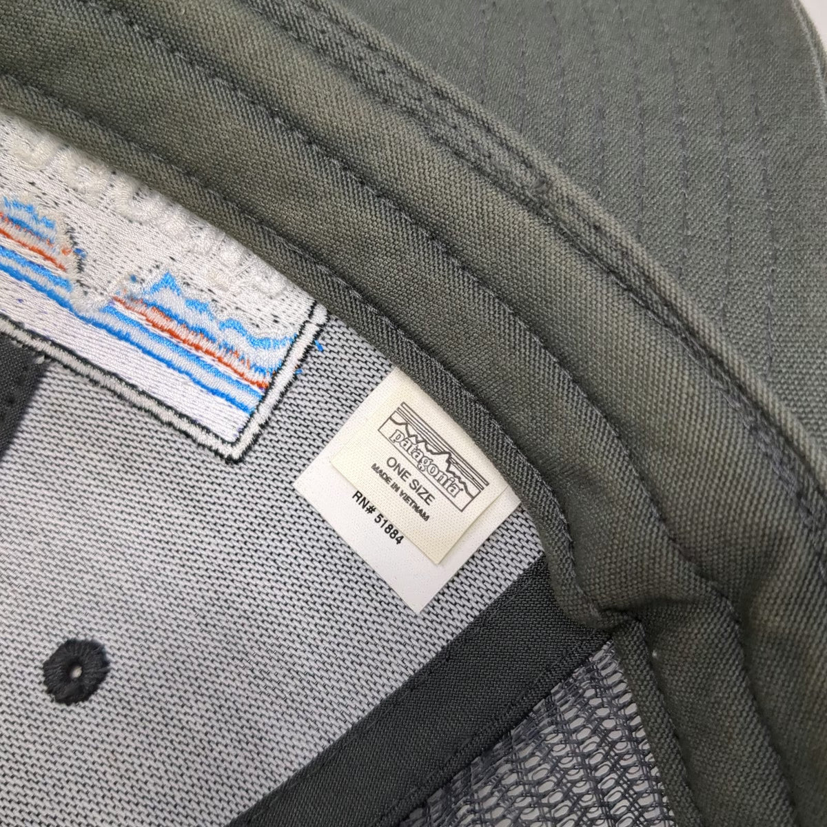Patagonia Trucker Hat Gray One Size Mesh Back Snapback Fitz Roy Logo Patch