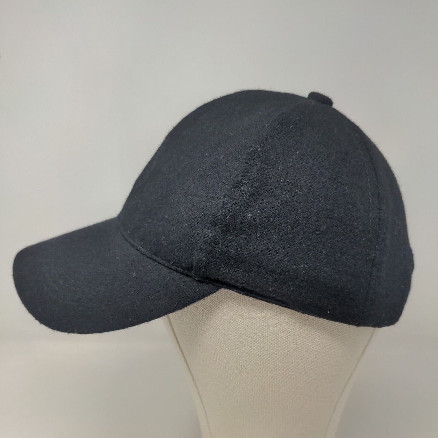 Unbranded Men's Strapback Hat Black Size OS Polyester Wool Blend Blank