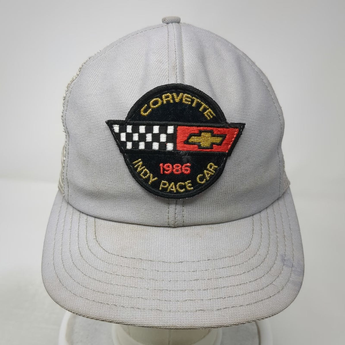 Trucker Hat Gray One Size 1986 Corvette Indy Pace Car Mesh Snapback Patch Chevy