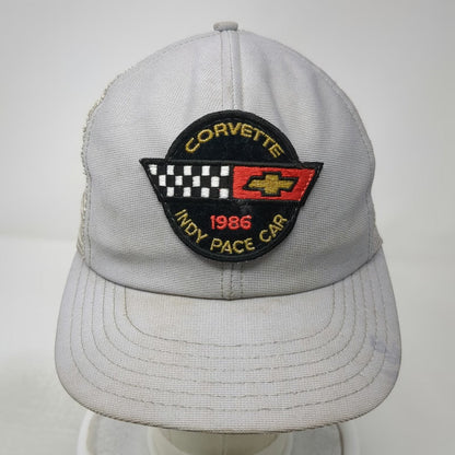 Trucker Hat Gray One Size 1986 Corvette Indy Pace Car Mesh Snapback Patch Chevy