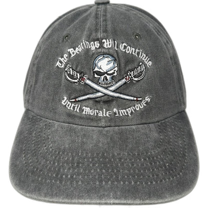 Joe Blow Baseball Cap Gray White One Size Skull Swords Morale Embroidery Hat
