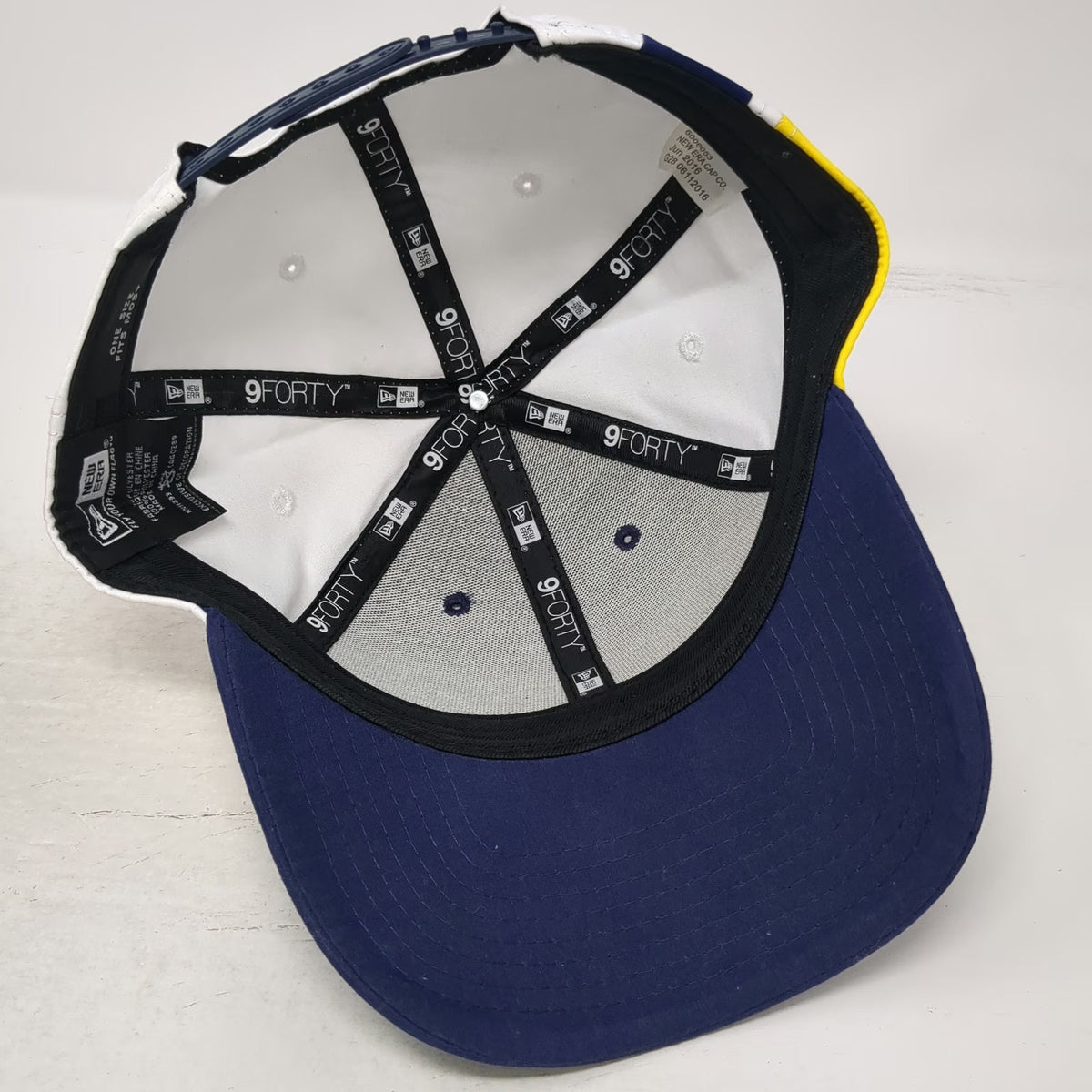 New Era Snapback Hat Blue White Yellow One Size Husqvarna Signed Colton Haaker