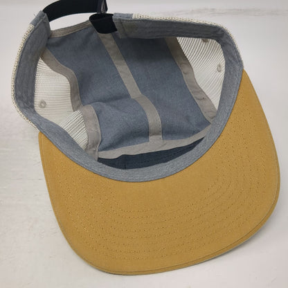 5 Panel Blue Yellow White Hat One Size Mesh Back Crux Fermentation Project
