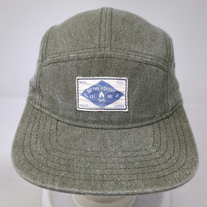 On The Moment 5 Panel Green Hat One Size Adjustable Slideback Cotton Campfire
