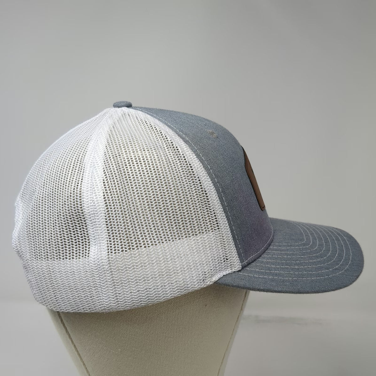 Richardson Trucker Hat Gray One Size Coots Bar Grill Edisto Beach Leather Patch