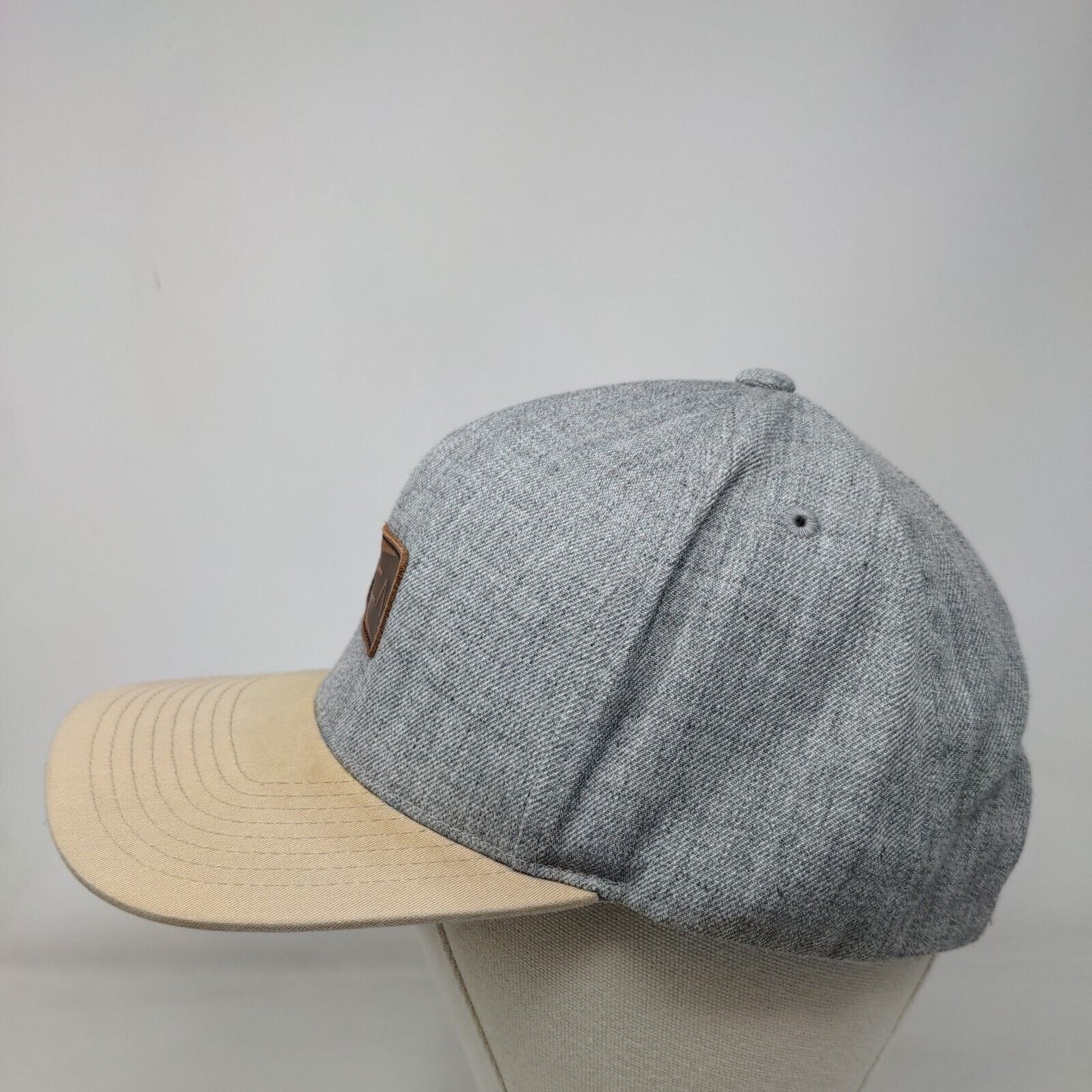 RVCA Snapback Hat Multi Mid Fit Leather Patch Colorblock Vent Holes