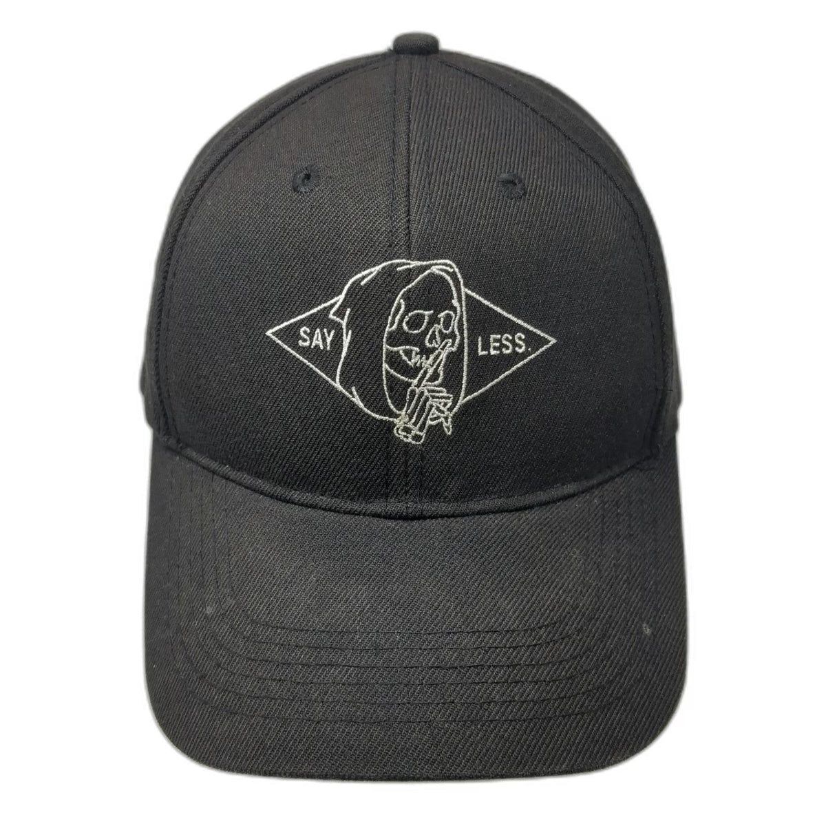 Gld Baseball Cap Black L Say Less Skull Grim Reaper Diamond Snapback Hat