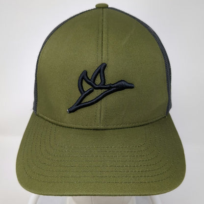 Pacific Headwear Trucker Hat Green One Size Duck Crossed Axes Mesh Snapback hat