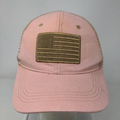 American Flag Snapback Mesh Back Trucker Hat Pink OSFM Highland Tactical