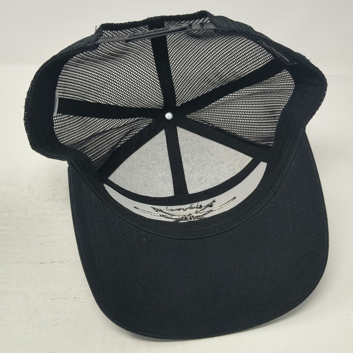 Richardson Trucker Hat Black One Size Dynamic Aviation Mesh Back Logo Snapback
