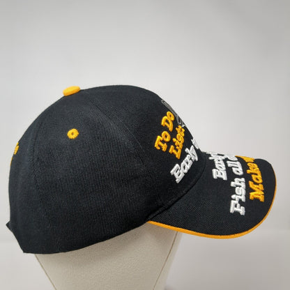To Do List Fish All Day Strapback Hat Black One Size Embroidered 6 Panel