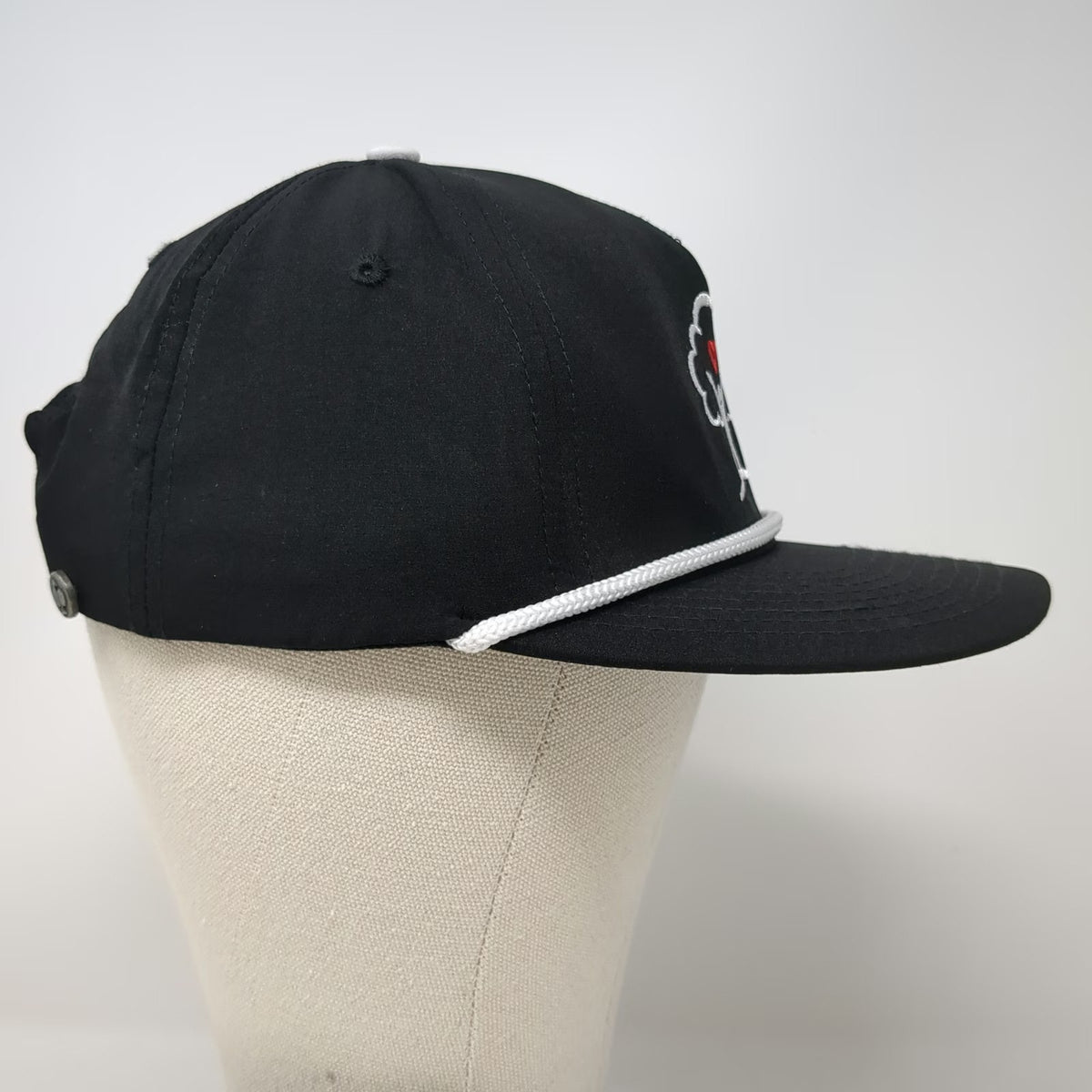 Pins & Aces 5 Panel Black One Size Hat Freedom Youth Rope Snapback Logo Golf