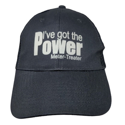 I've Got The Power Meter-Treater Strapback Trucker Hat Blue OSFA Mesh Back