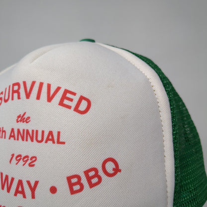 I Survived The 6th Annual 1992 Alleyway Bbq Snapback Trucker Hat Green OS Rope