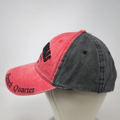 Lucky 7 Baseball Cap Red Black One Size New Orleans French Quarter Strapback Hat
