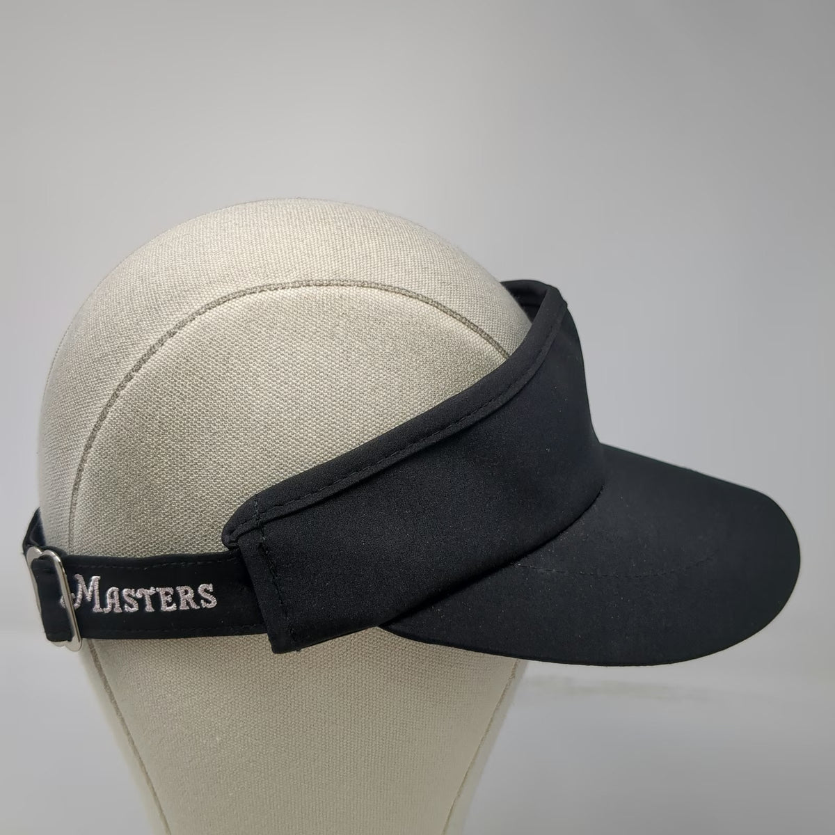 American Needle Masters Visor Black One Size Strapback Golf Hat Logo Embroidery