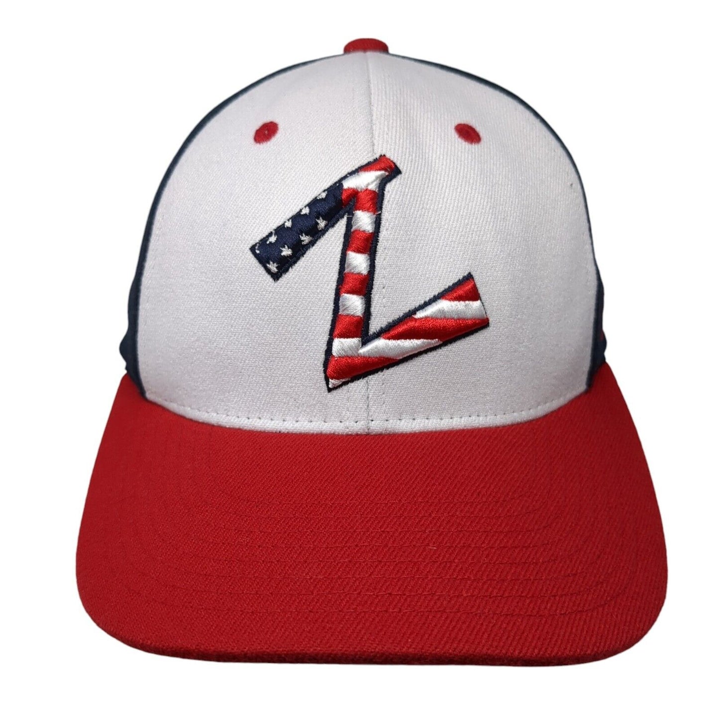Zephyr Fitted Hat Multi Medium Embroidered Colorblock Patriotic 6 Panel