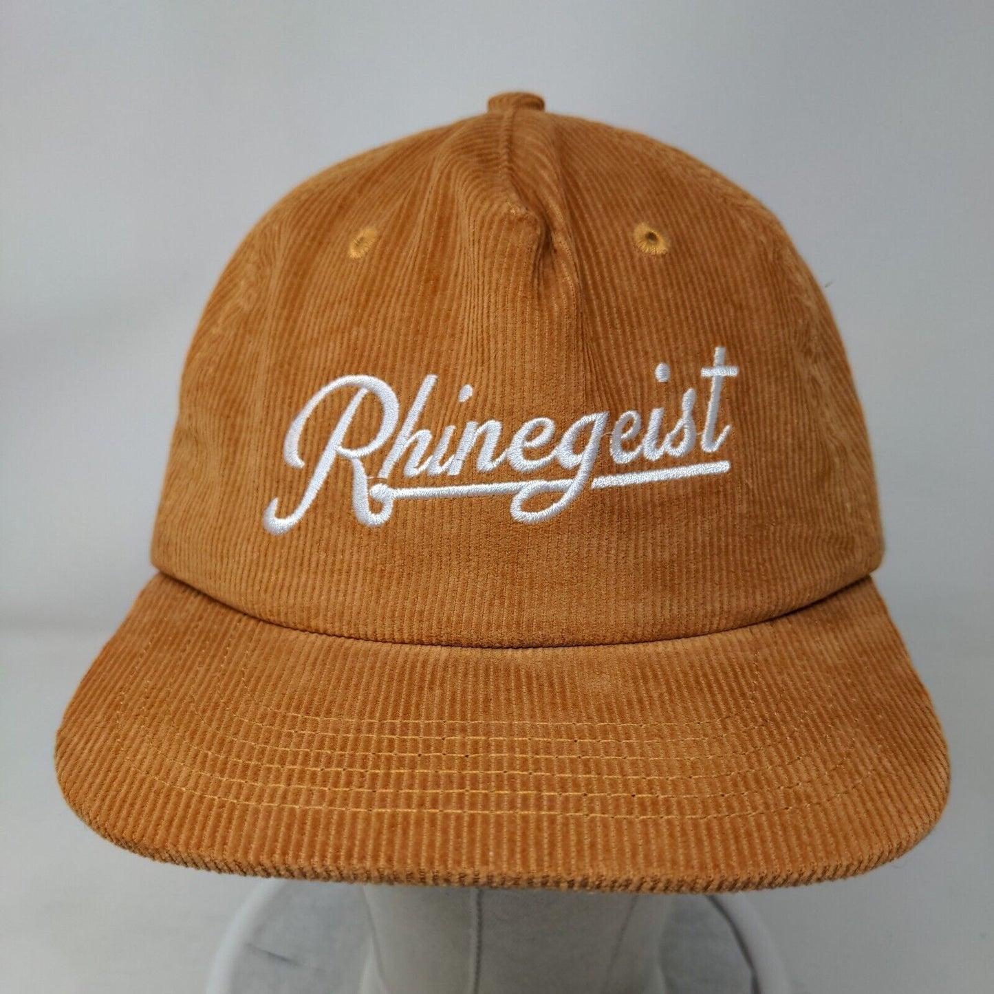 Rhinegeist Brewery Slideback Hat Brown One Size Corduroy Embroidered