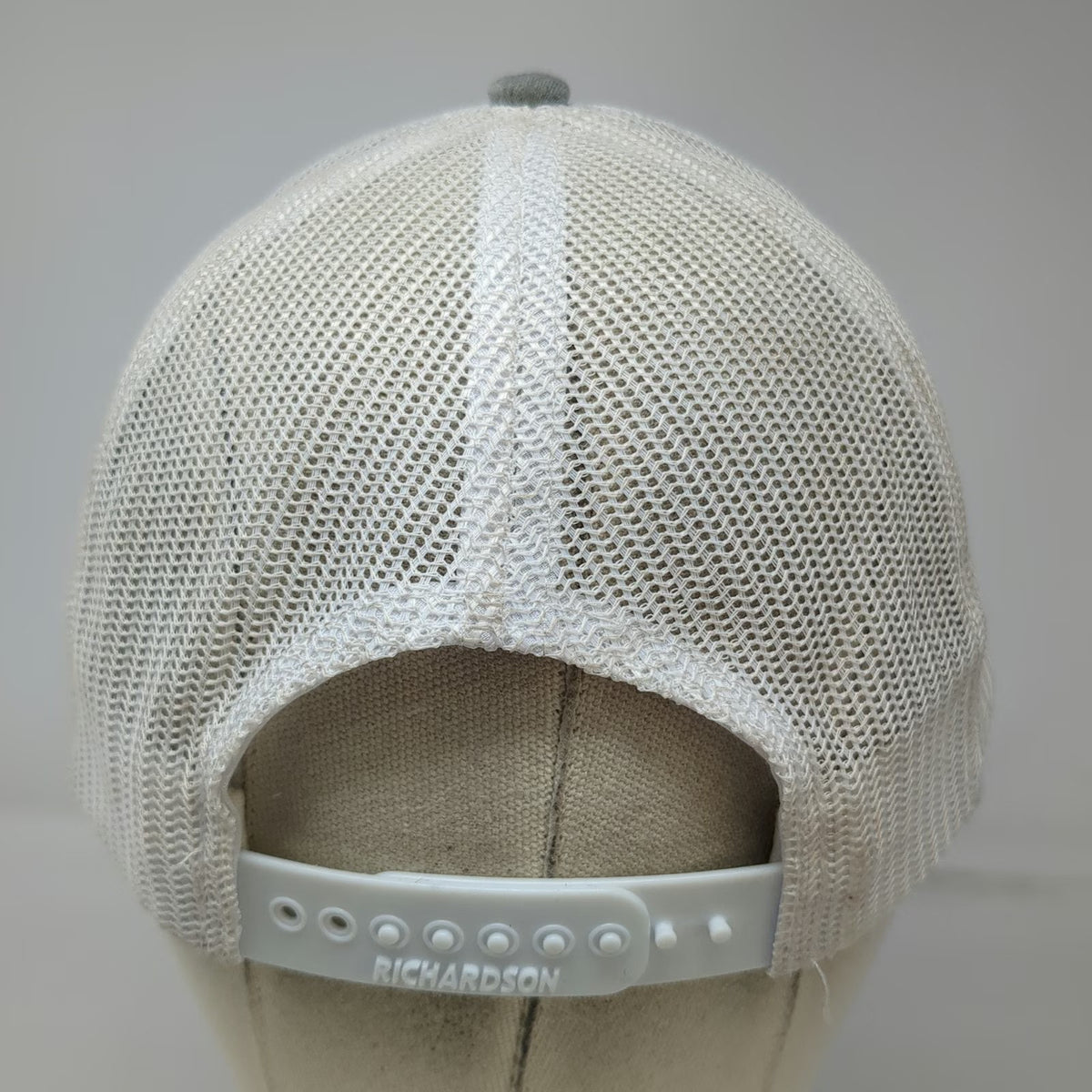 Richardson 112 Trucker Hat Blue Gray White One Size Leather Patch Snapback