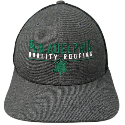 New Era Philadelphia Quality Roofing Trucker Hat Gray One Size Snapback Mesh Hat