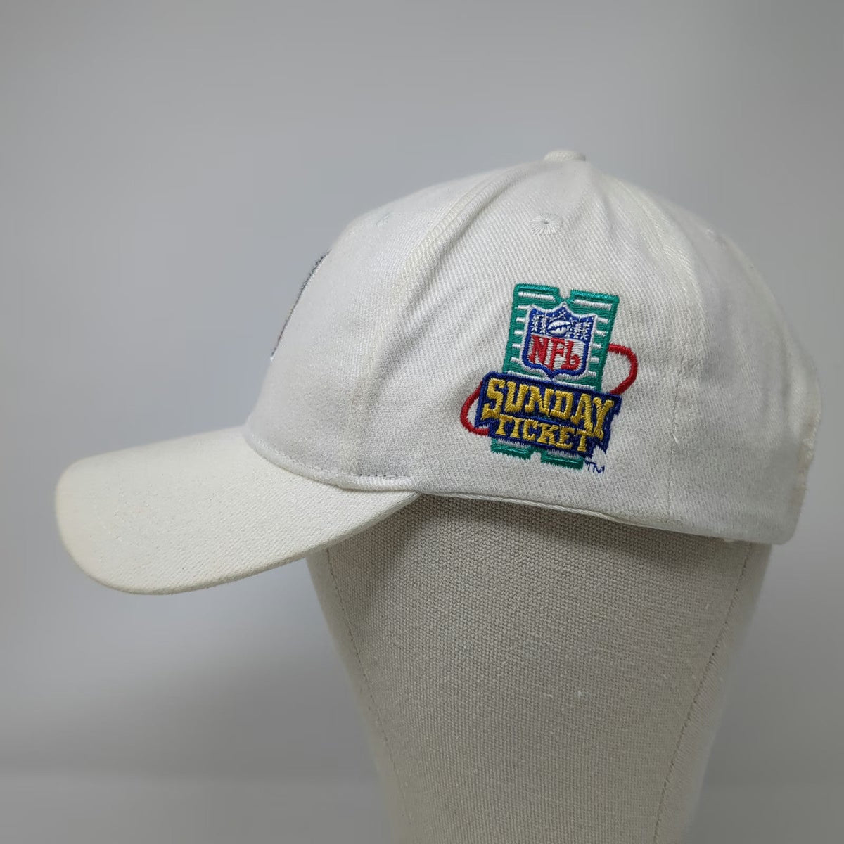 Shield Bear White One Size Baseball Cap Hat NFL Sunday Ticket Network Slideback