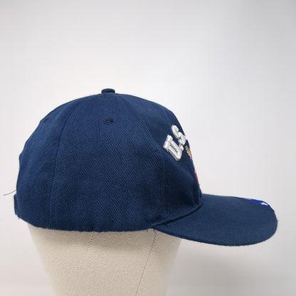 US Navy American Flag Strapback Hat Blue OS Adjustable Embroidered Patriotic