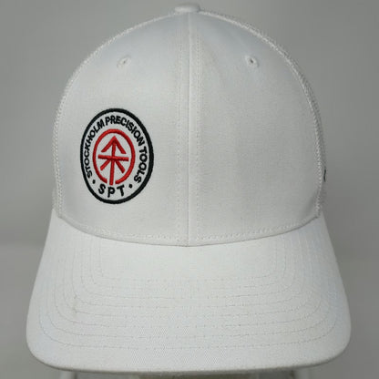 Port Authority White Baseball Cap XL Mesh Stockholm Precision Tools Patch Hat