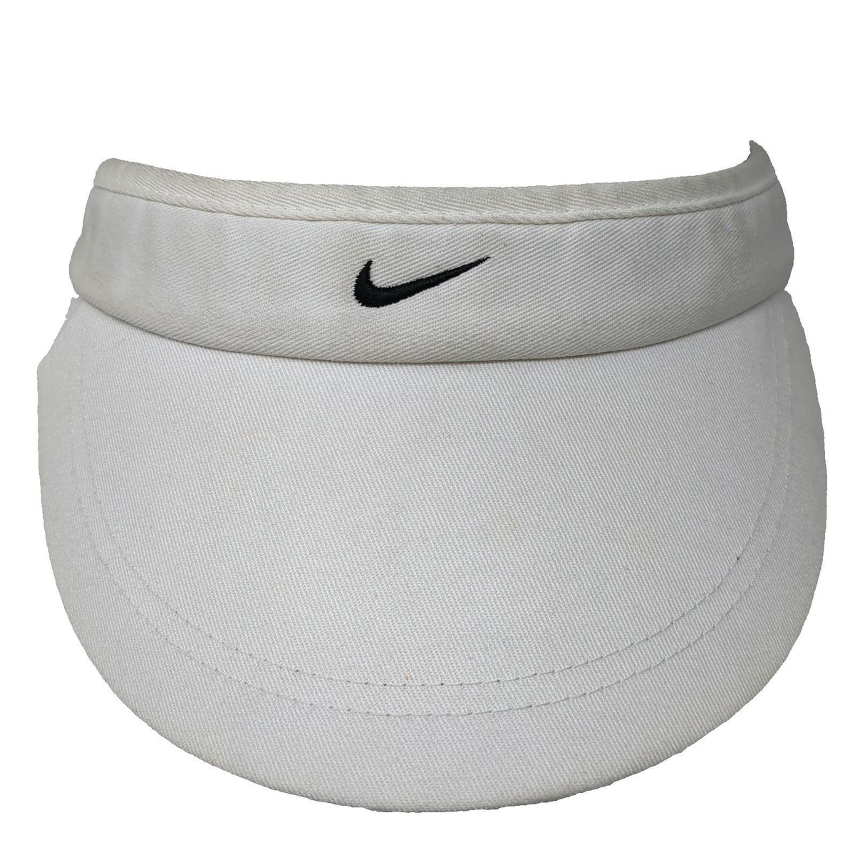 Nike Visor White One Size Dri-Fit Cotton Hat Strapback Swoosh Shield Golf