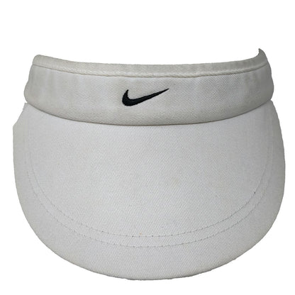 Nike Visor White One Size Dri-Fit Cotton Hat Strapback Swoosh Shield Golf