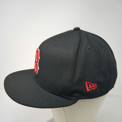 Boston Red Sox MLB New Era Snapback Black One Size Flat Brim 9FIFTY Baseball Hat