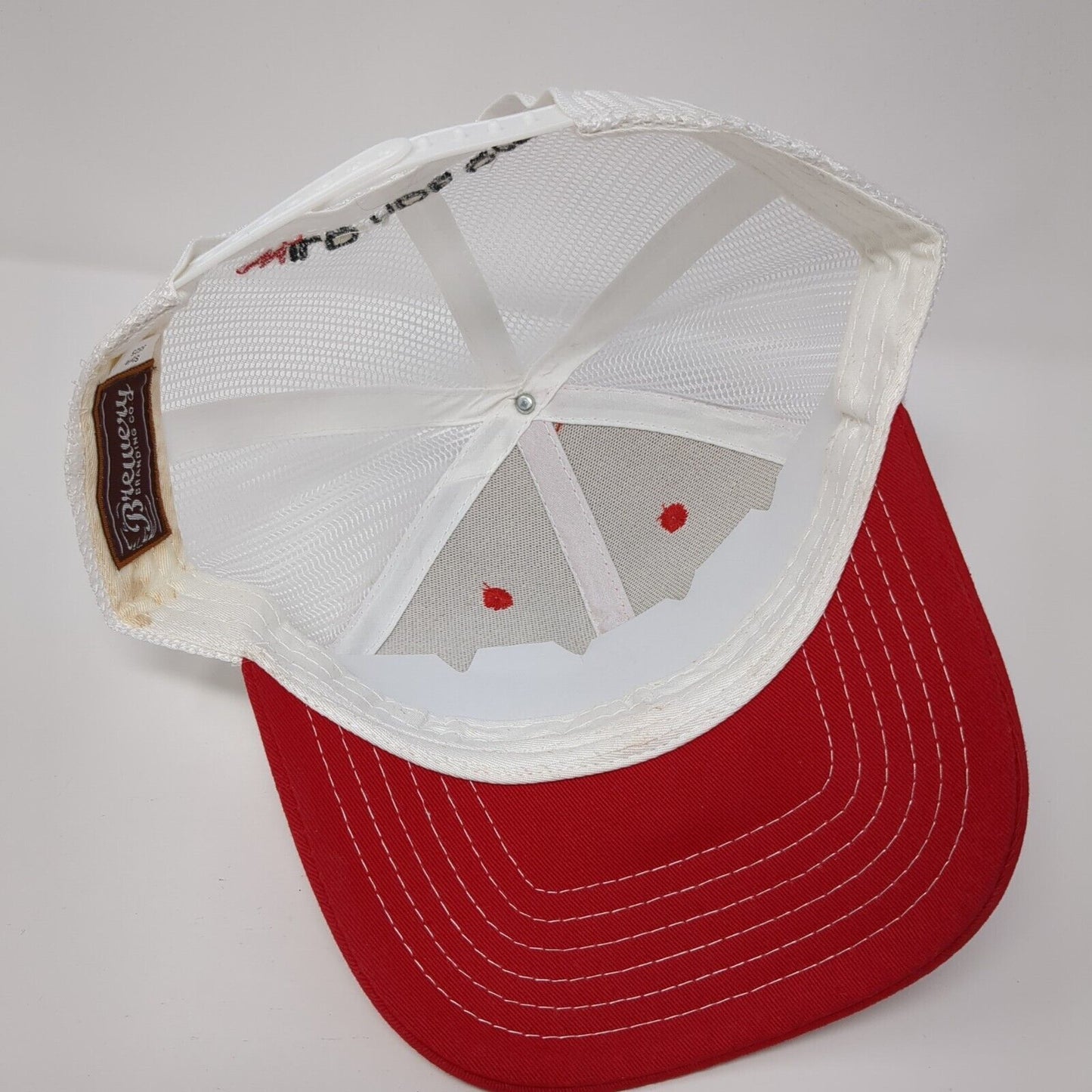 Wrb Wild Ride Brew Snapback Trucker Hat Red OS Adjustable Mesh Back Brewery