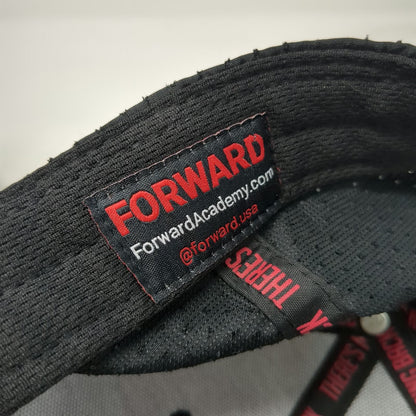 Forward Academy FWD Patch Trucker Hat Black One Size Mesh Back Snapback Cap