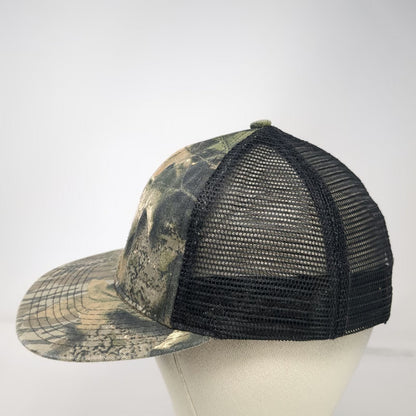 Wolf Mountain Trucker Hat Green Camo Mesh Snapback USA Made Hunting Vintage