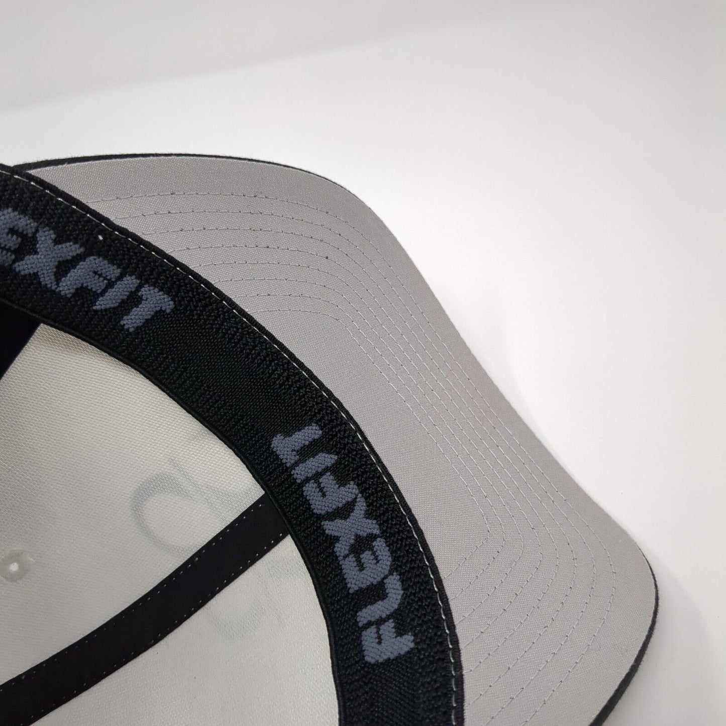 Steady Rush Fitted Trucker Hat Black One Size Mesh Flexfit 6 Panel Yupoong