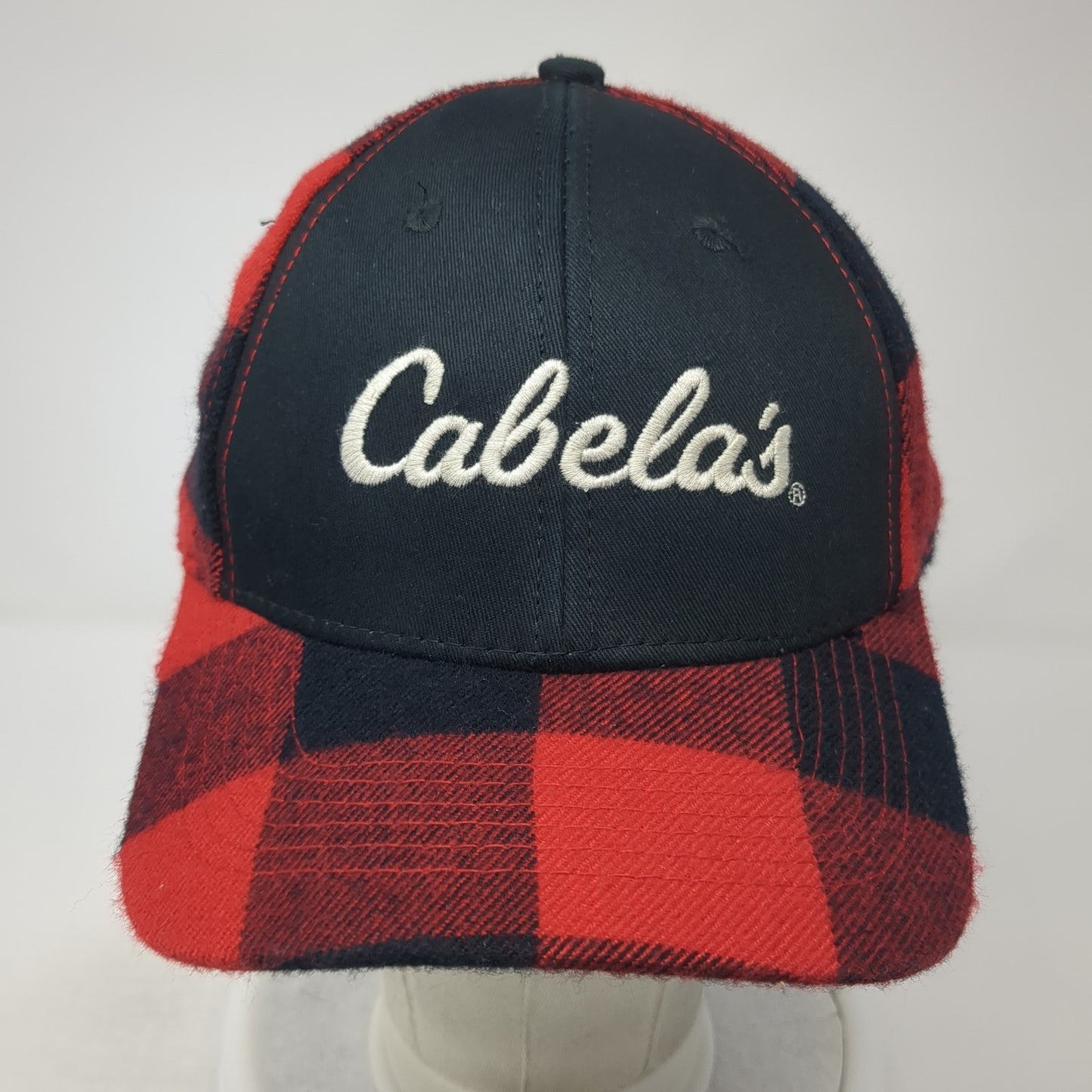Cabela's Spell Out Snapback Hat Multicolor One Size Plaid Embroidered