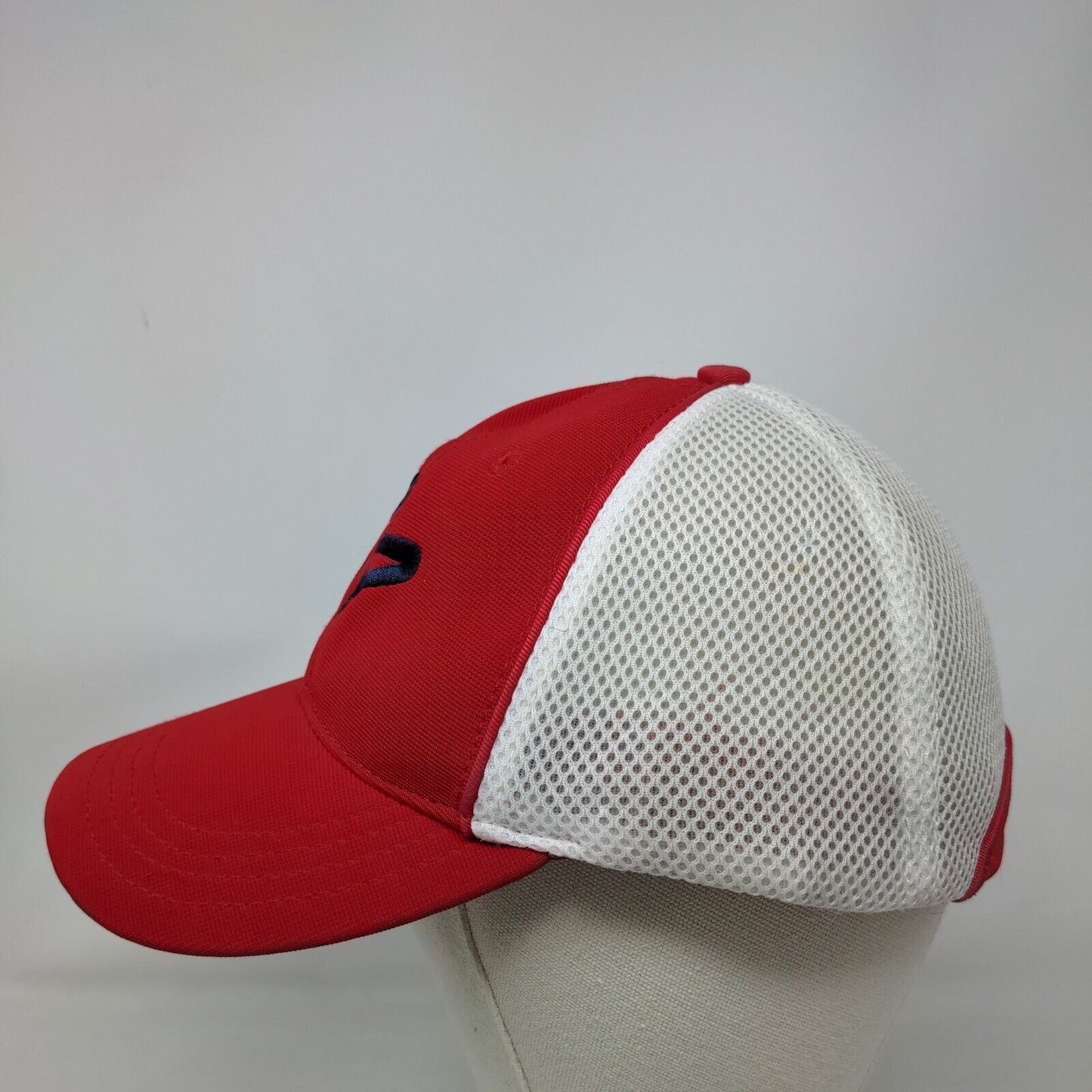 PP Fitted Trucker Hat Red Size L/XL Embroidered Mesh Back 6 Panel Boombah