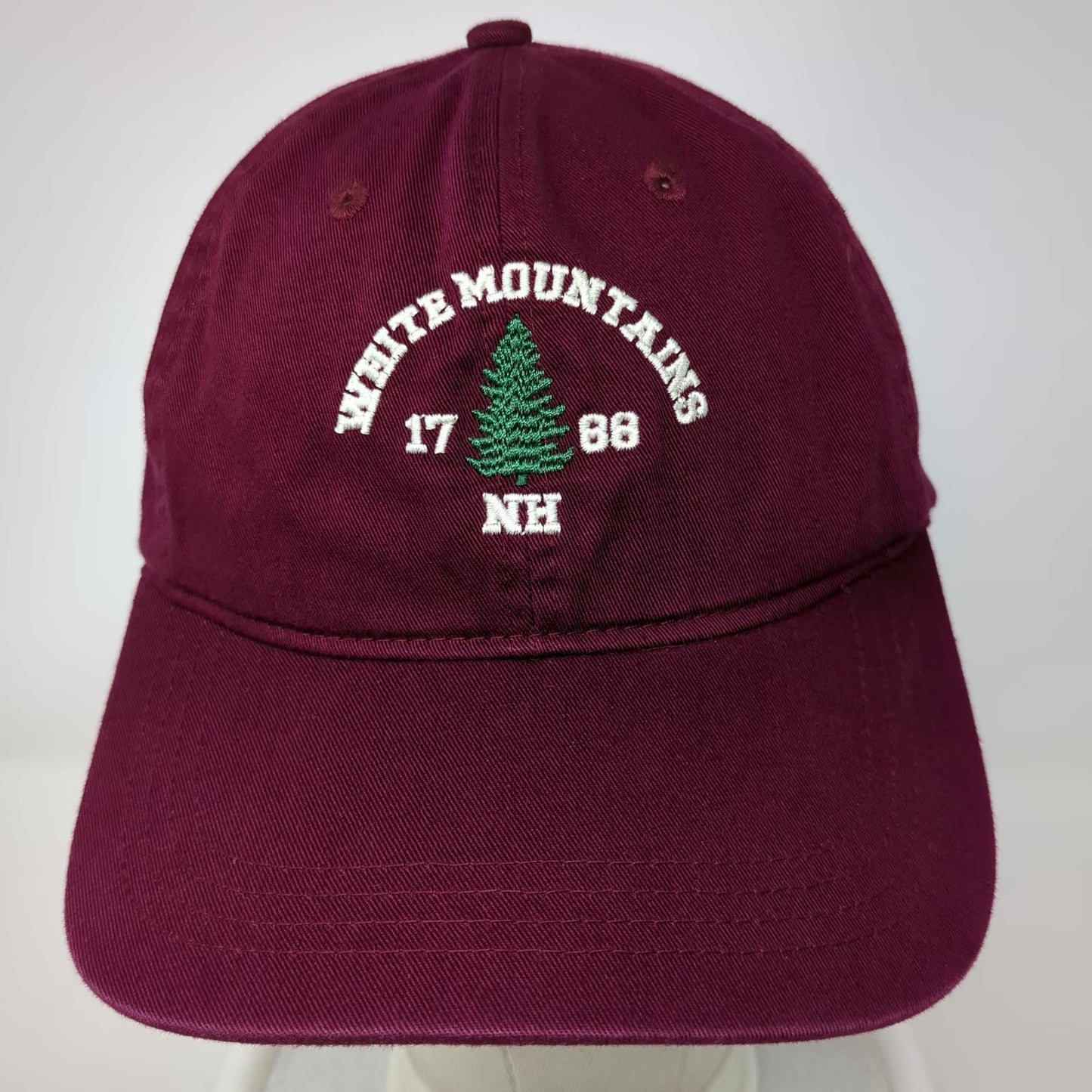 The Game White Mountains NH Pine Tree Red Baseball Cap Hat One Size Cotton 1788