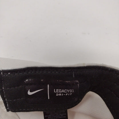 Nike Strapback Hat White OSFM Adjustable Embroidered Swoosh Logo Polyester