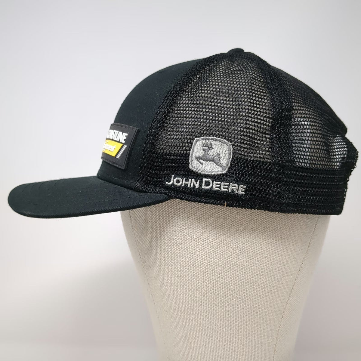 John Deere Trucker Hat Black One Size Coastline Equipment Mesh Snapback Work