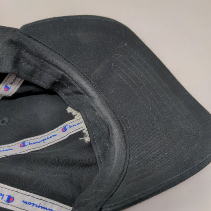 Podium Slideback Hat Black OSFA Adjustable Embroidered 6 Panel Champion