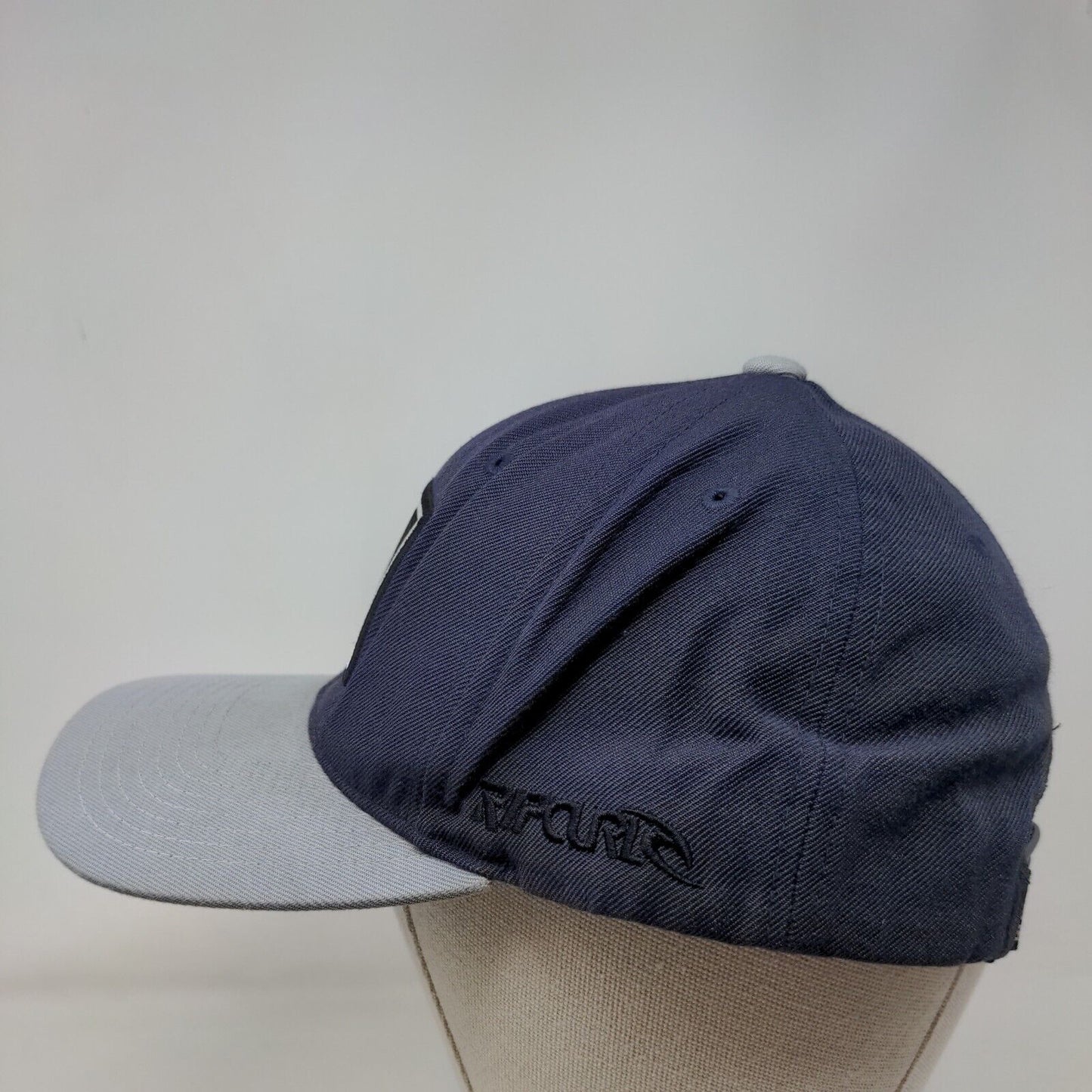 Rip Curl Snapback Hat Blue One Size Adjustable Embroidered Vented Holes 6 Panel