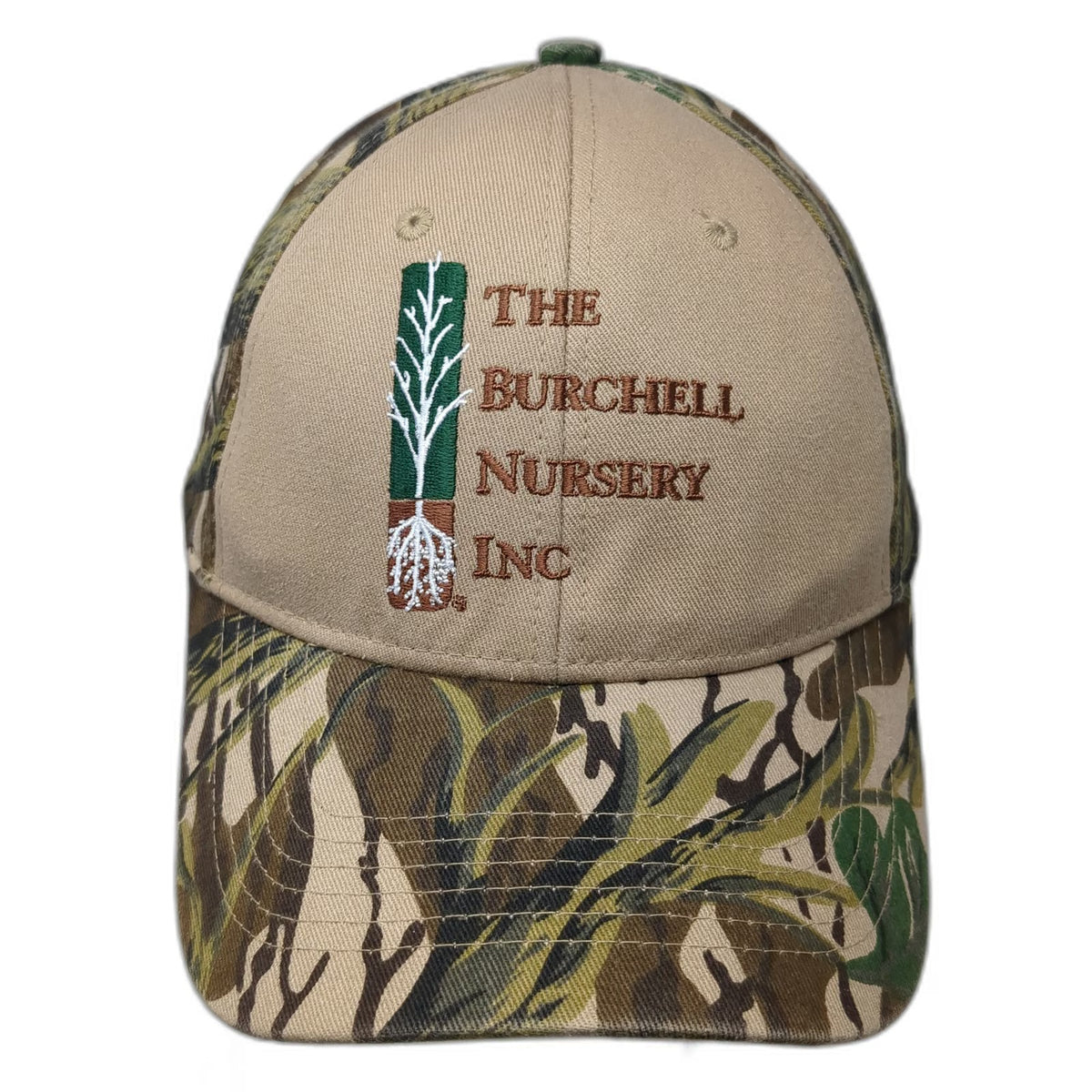 Mountain Lakes Baseball Cap Beige Green Camo One Size Burchell Nursery Tree Hat