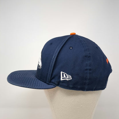 Denver Broncos NFL New Era Hat Blue OS 9FIFTY Snapback Textured Brim Orange